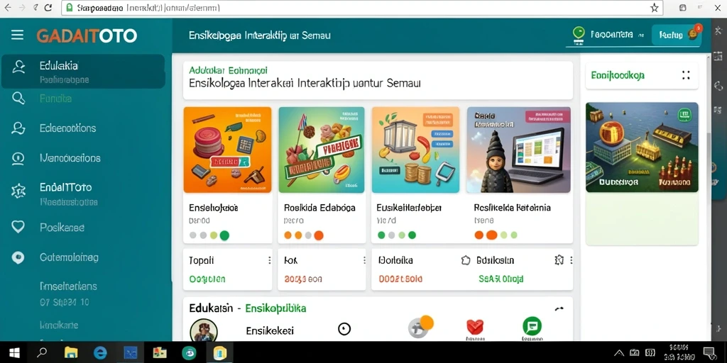 Tampilan antarmuka GADAITOTO dengan informasi ensiklopedia.