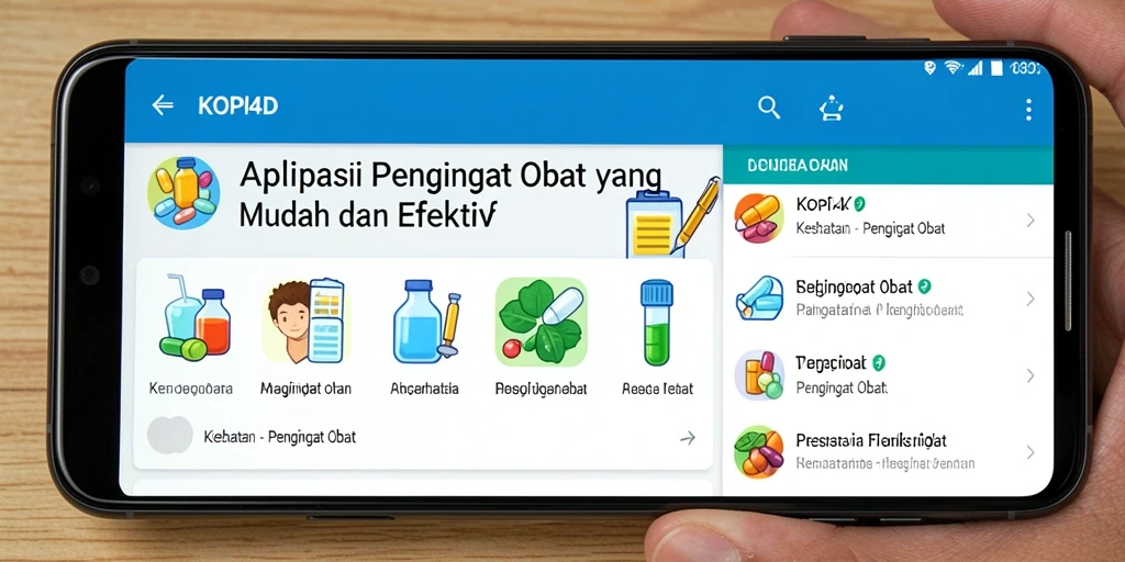 Tampilan antarmuka KOPI4D yang memudahkan pengingat obat.