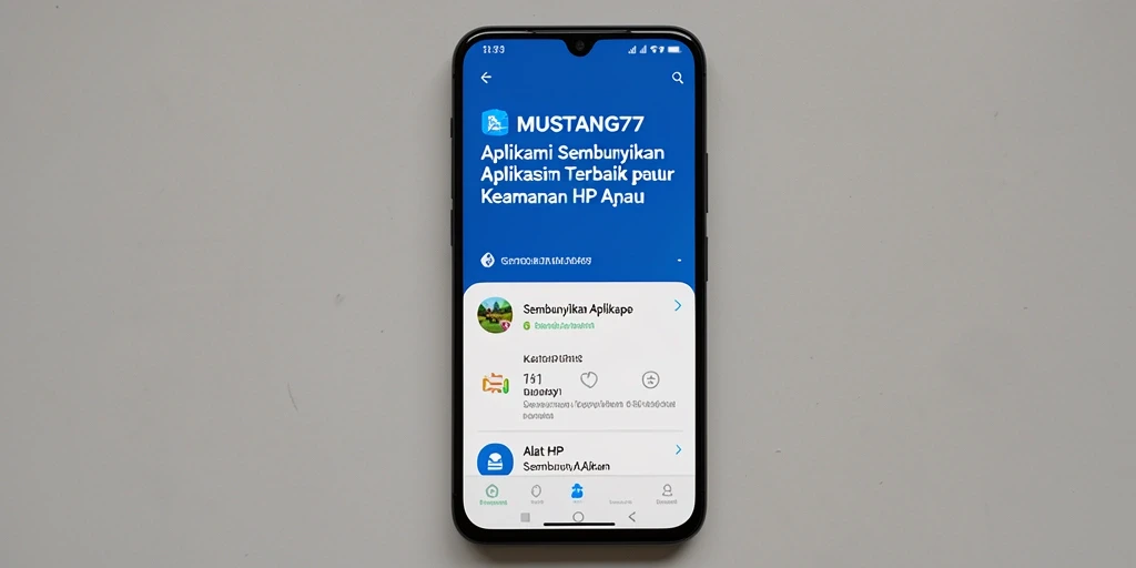 Tampilan antarmuka MUSTANG77 yang sederhana dan fungsional untuk menyembunyikan aplikasi.