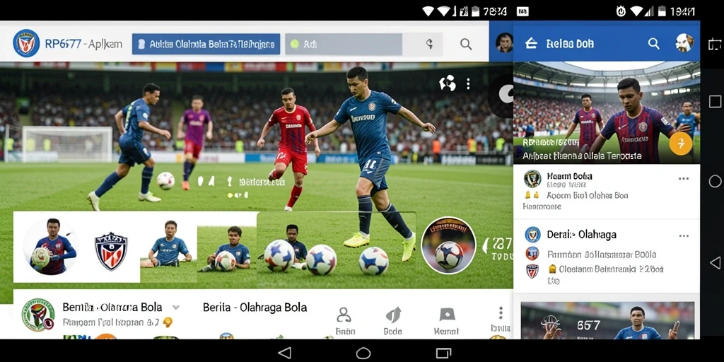 Antarmuka menarik dengan informasi olahraga bola terkini.