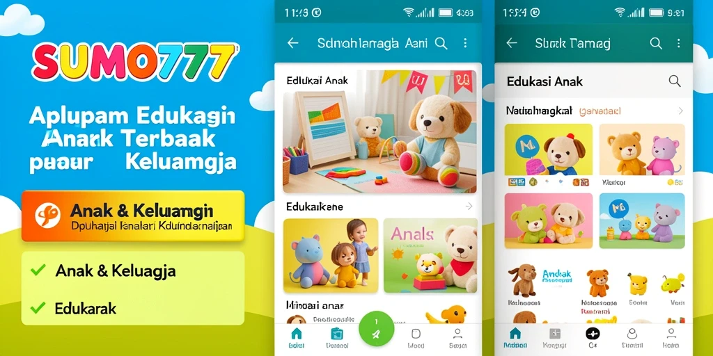 Antarmuka aplikasi SUMO777 yang menarik dan interaktif untuk anak-anak.